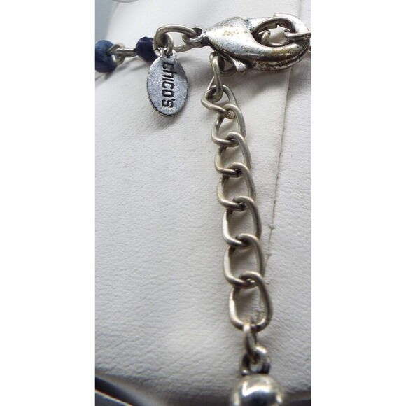 Chico's Silver Tone Hammered Graduated Mixed Circles 45 inch Long Necklace - Picture 4 of 4